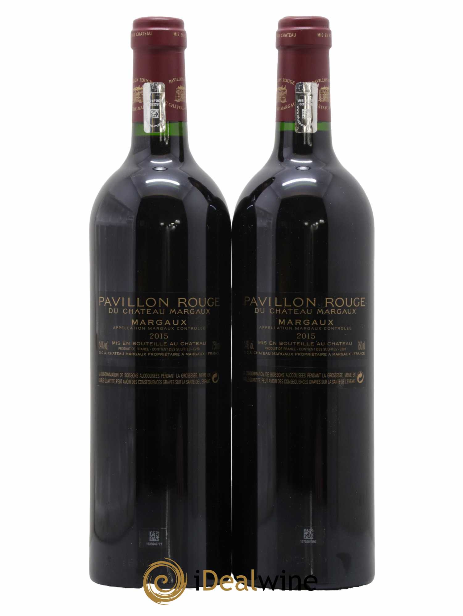 Pavillon Rouge du Château Margaux Second Vin  2015 - Lot de 2 Bouteilles