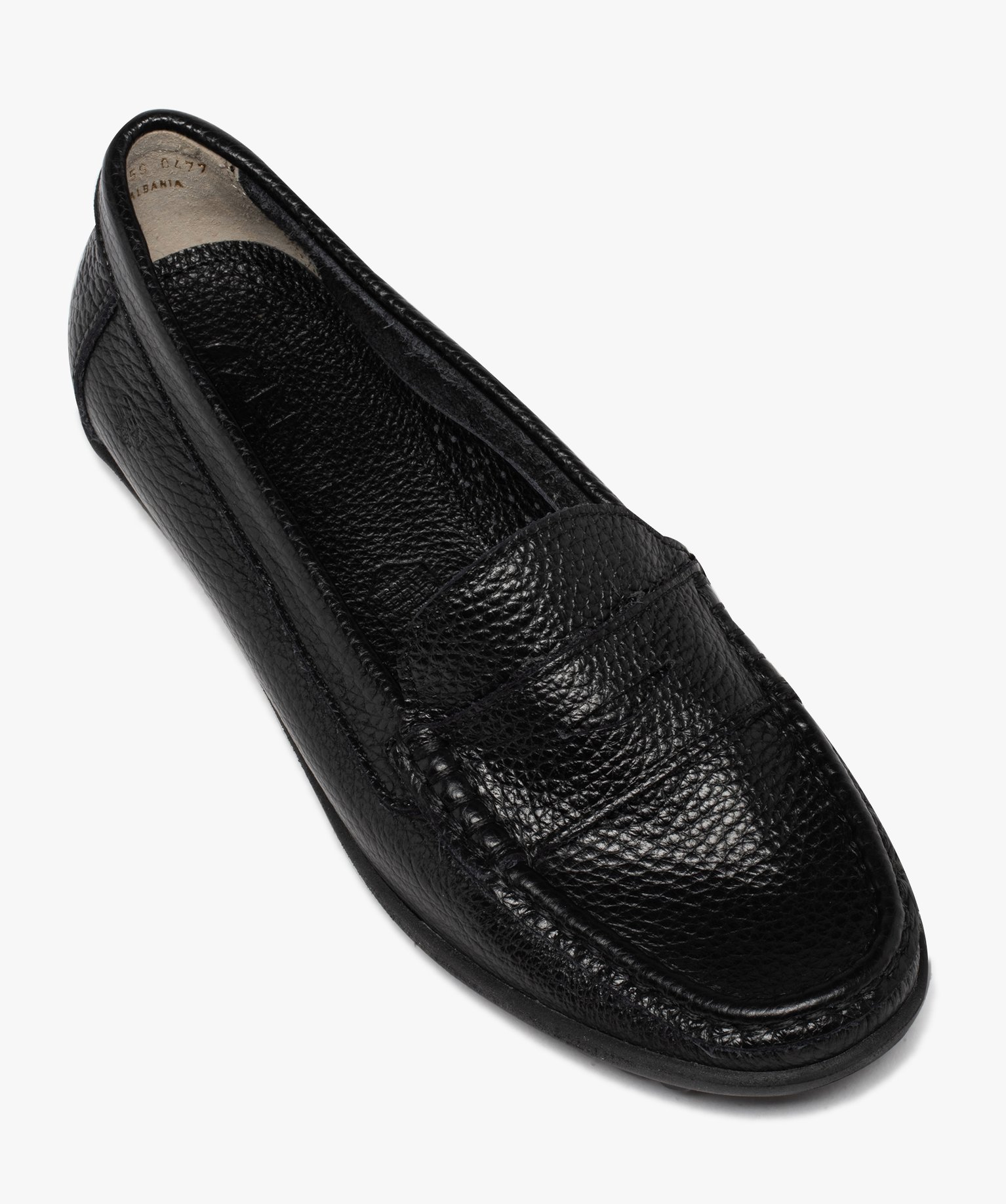 Mocassins confort femme dessus cuir uni noir | GEMO