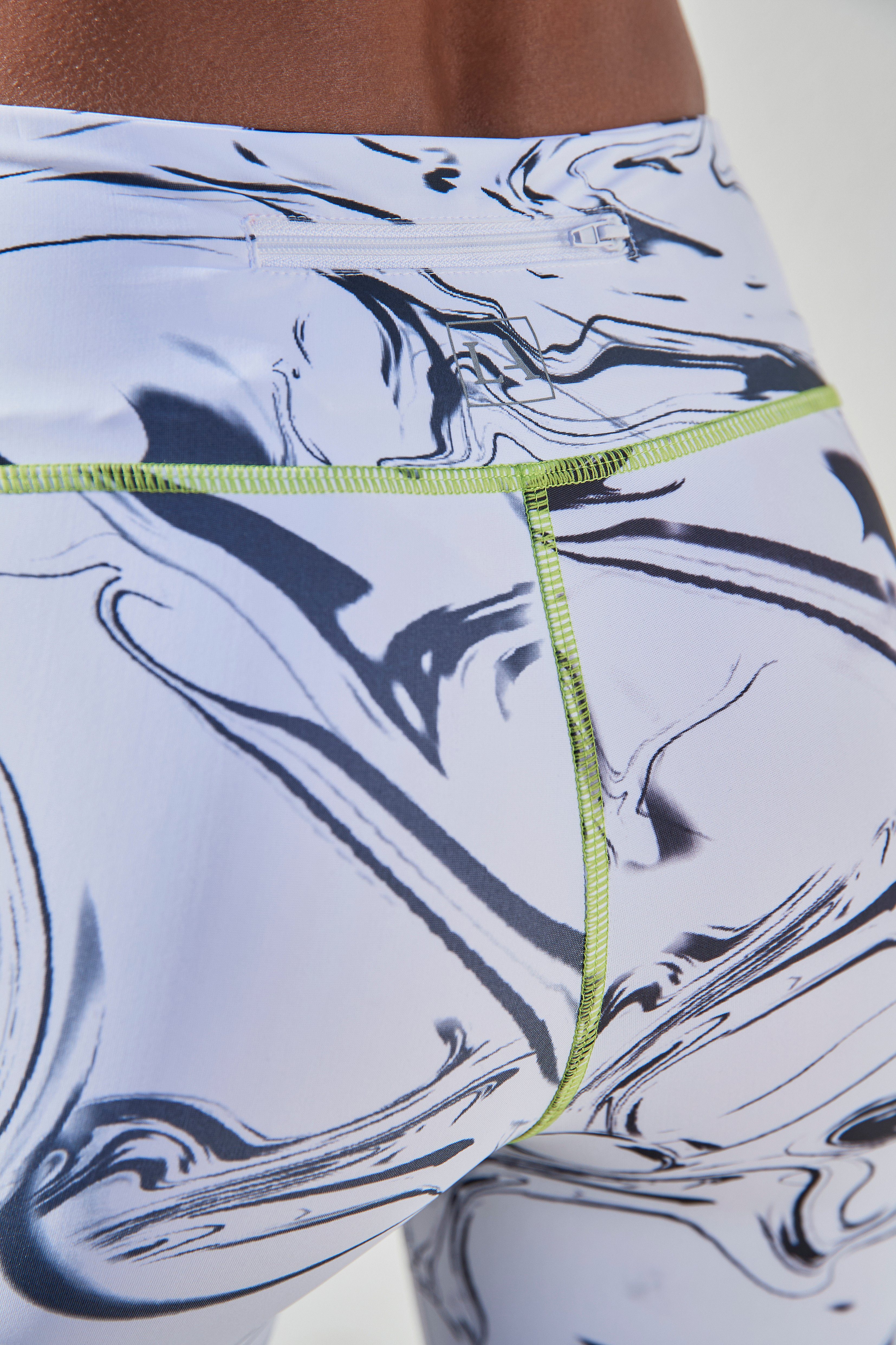 LASCANA ACTIVE Caprileggings White Marble mit Mesheinsätzen