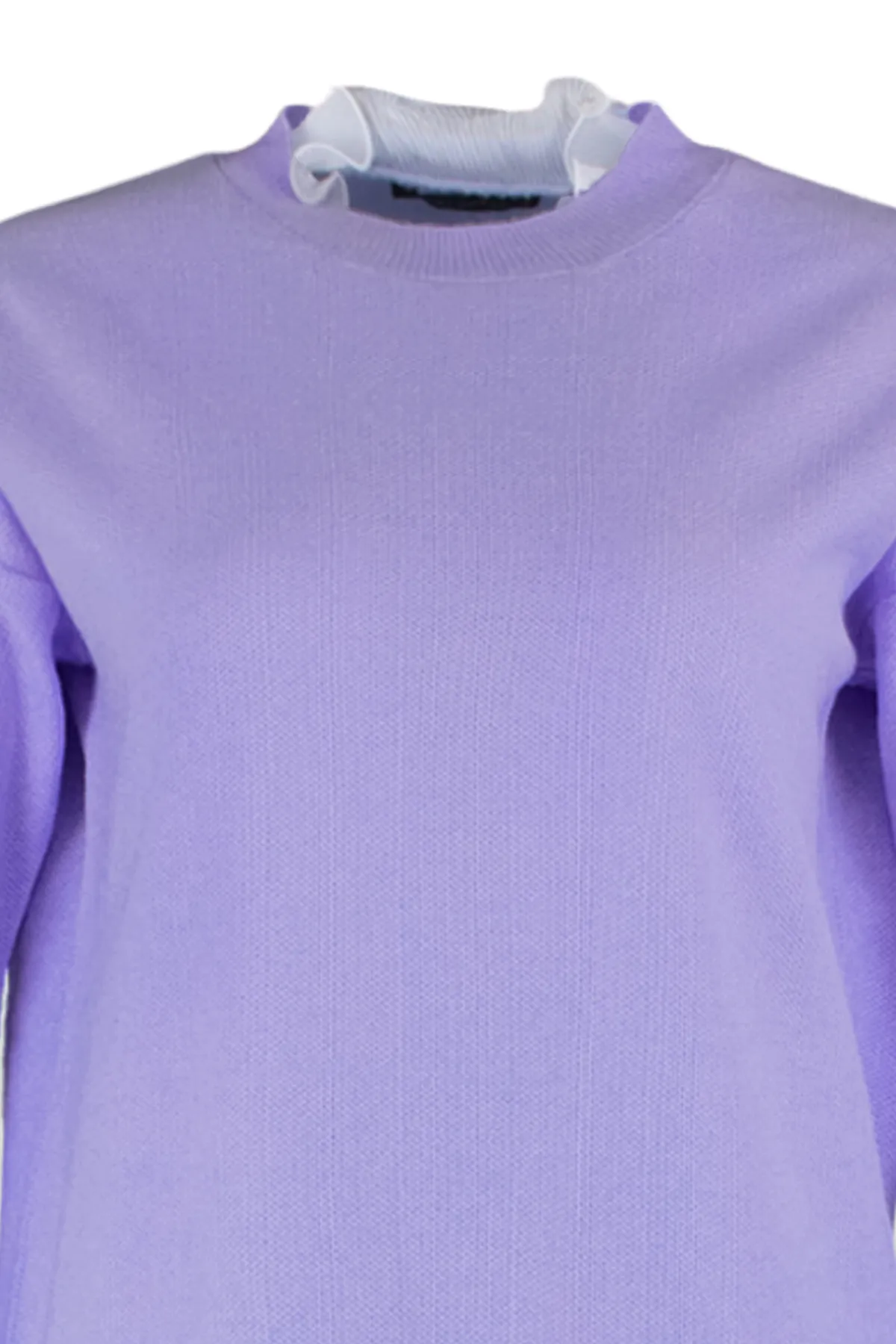 Trendyol Modest  Lilafarbenes Strickset aus Pullover und Hose mit Perlen- und Tülldetails TCTAW23US00088