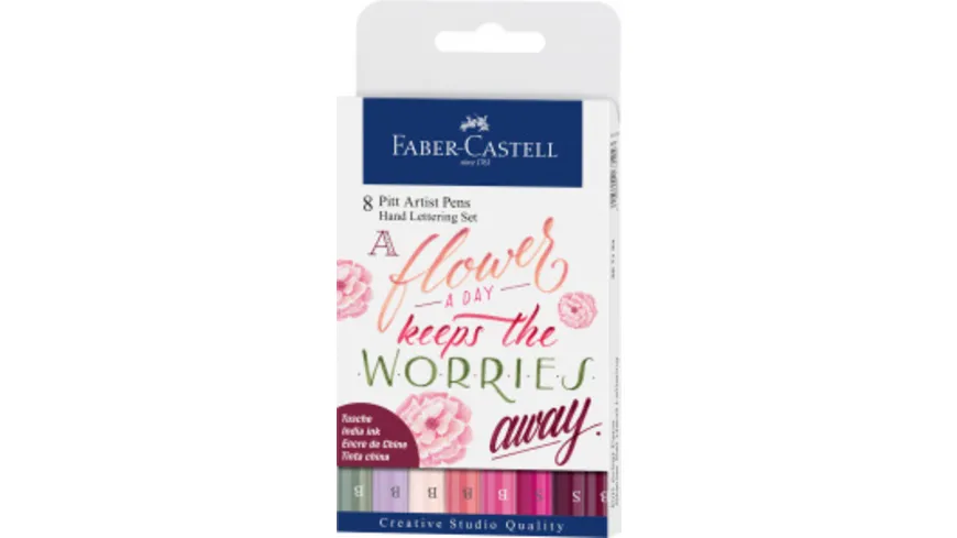 FABER-CASTELL Pitt Artist Pen Hand Lettering 8er-Etui Flowers