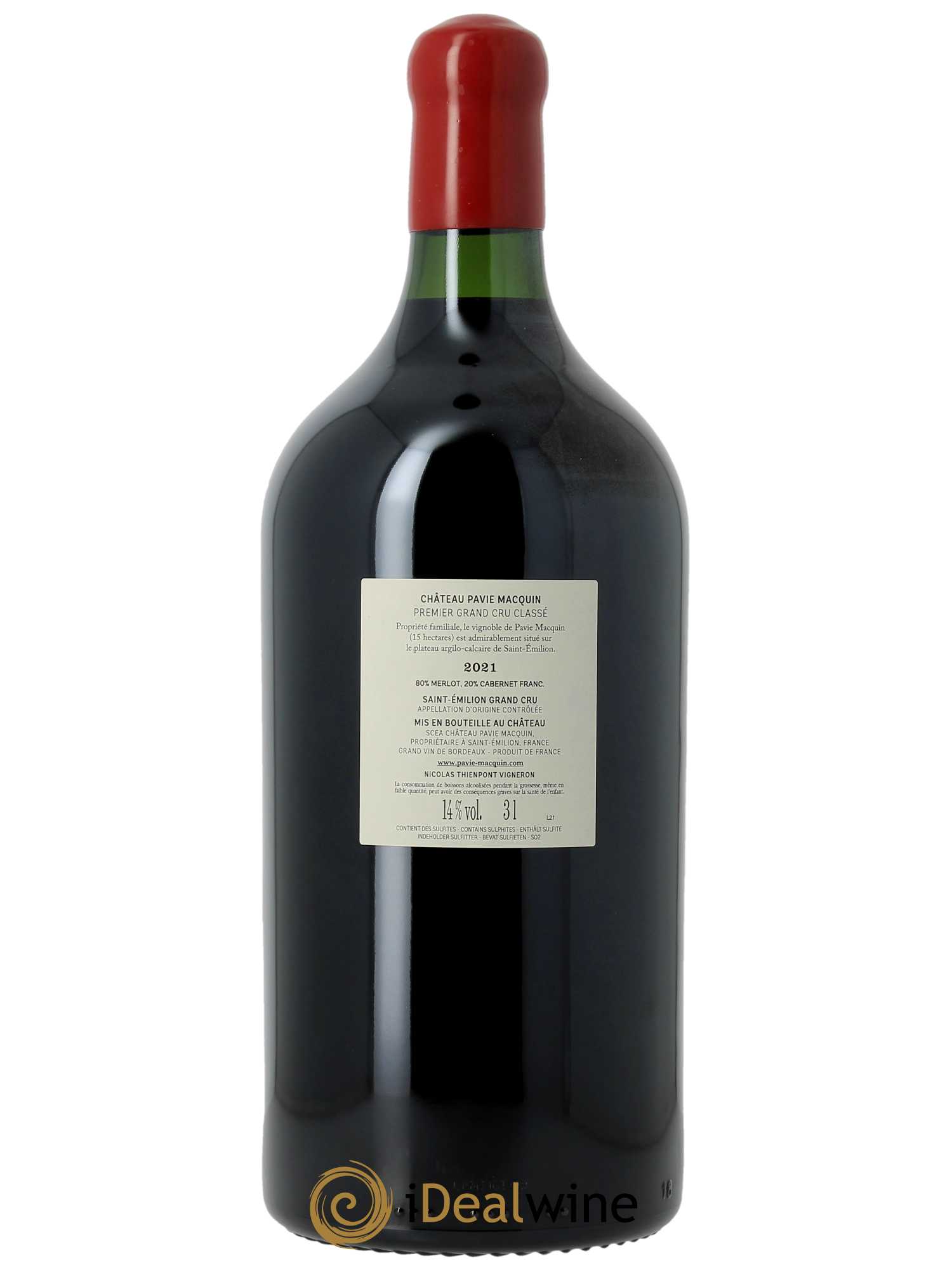 Château Pavie Macquin 1er Grand Cru Classé B  2021 - Lot de 1 Double-magnum