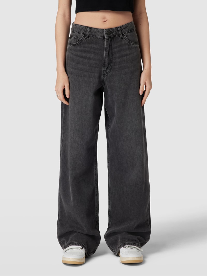Loose Fit Jeans aus reiner Baumwolle in schwarz