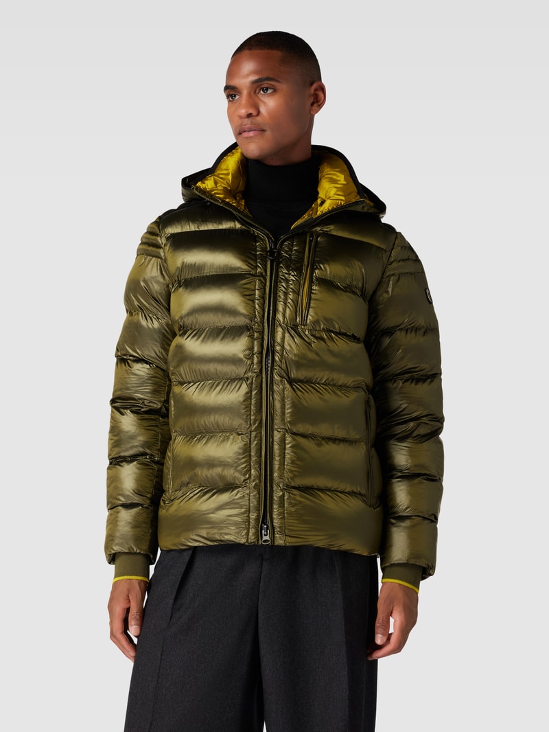 Steppjacke mit Stehkragen Modell 'BLACKJACK' in olivgrün