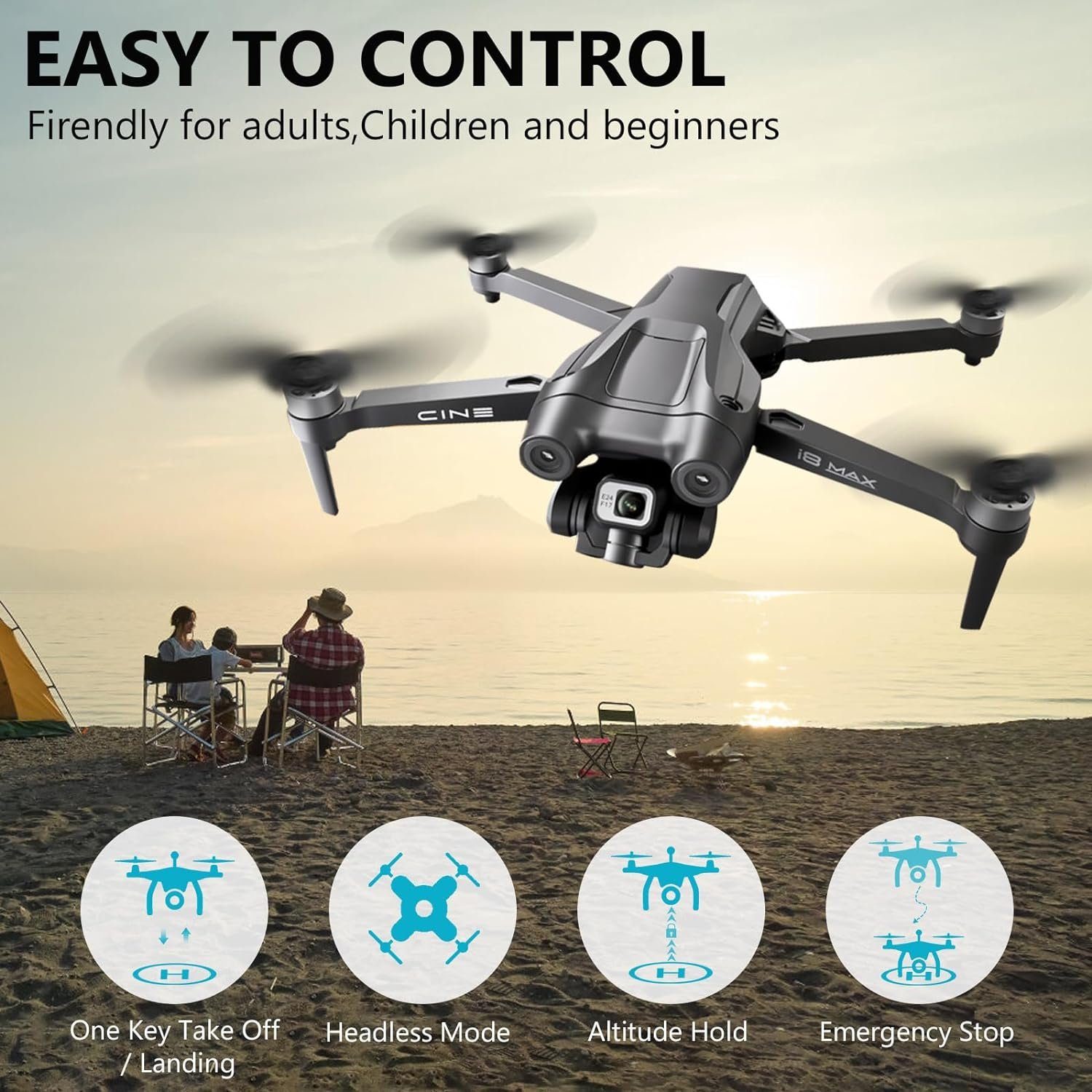 le-idea Drohne (4K, Faltbare RC-Quadcopter-Drohnen für Anfänger, 5G WIFI FPV Live Video)