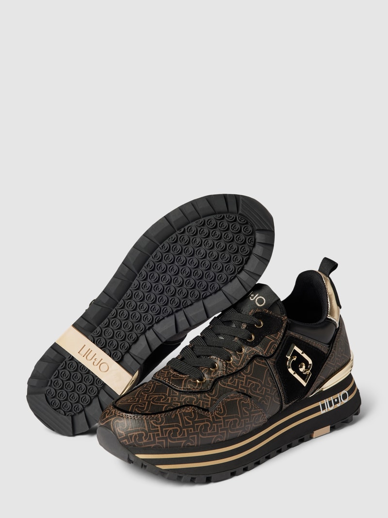 Sneaker mit Label-Applikation Modell 'MAXI WONDER' in dunkelbraun
