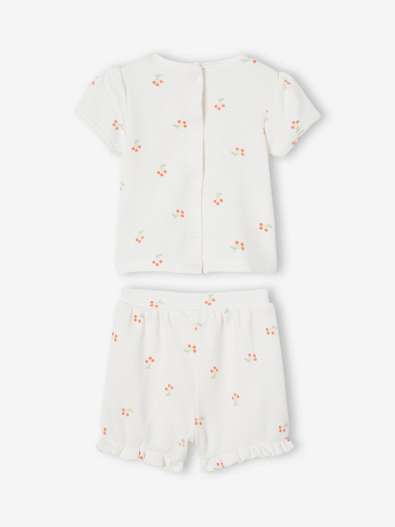 Lot de 2 pyjamas bébé 2 pièces nid d'abeille rose pâle