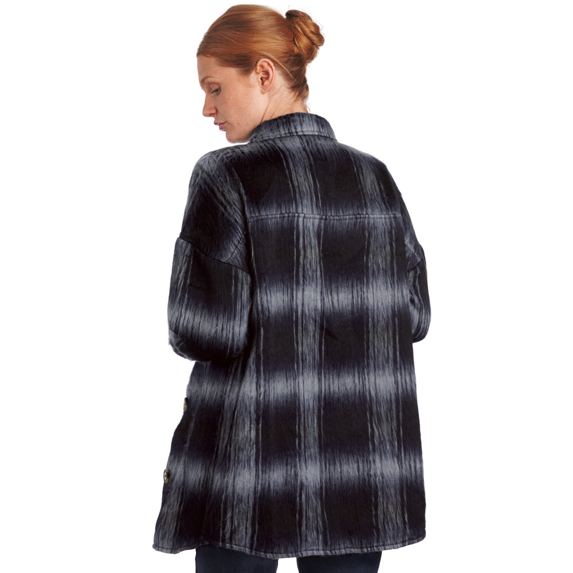 Damen Hemdjacke in Fell-Optik