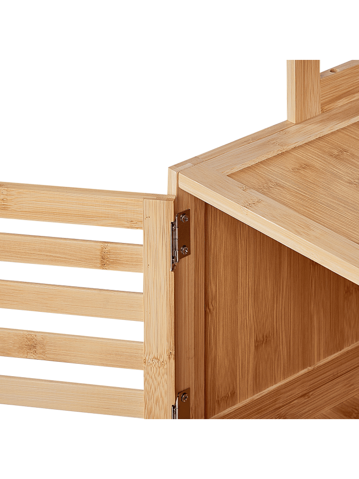 Beliani Badezimmerregal LEHI in Heller Holzfarbton - (W) 36 x (H) 160 x (L) 30 cm günstig kaufen onesize