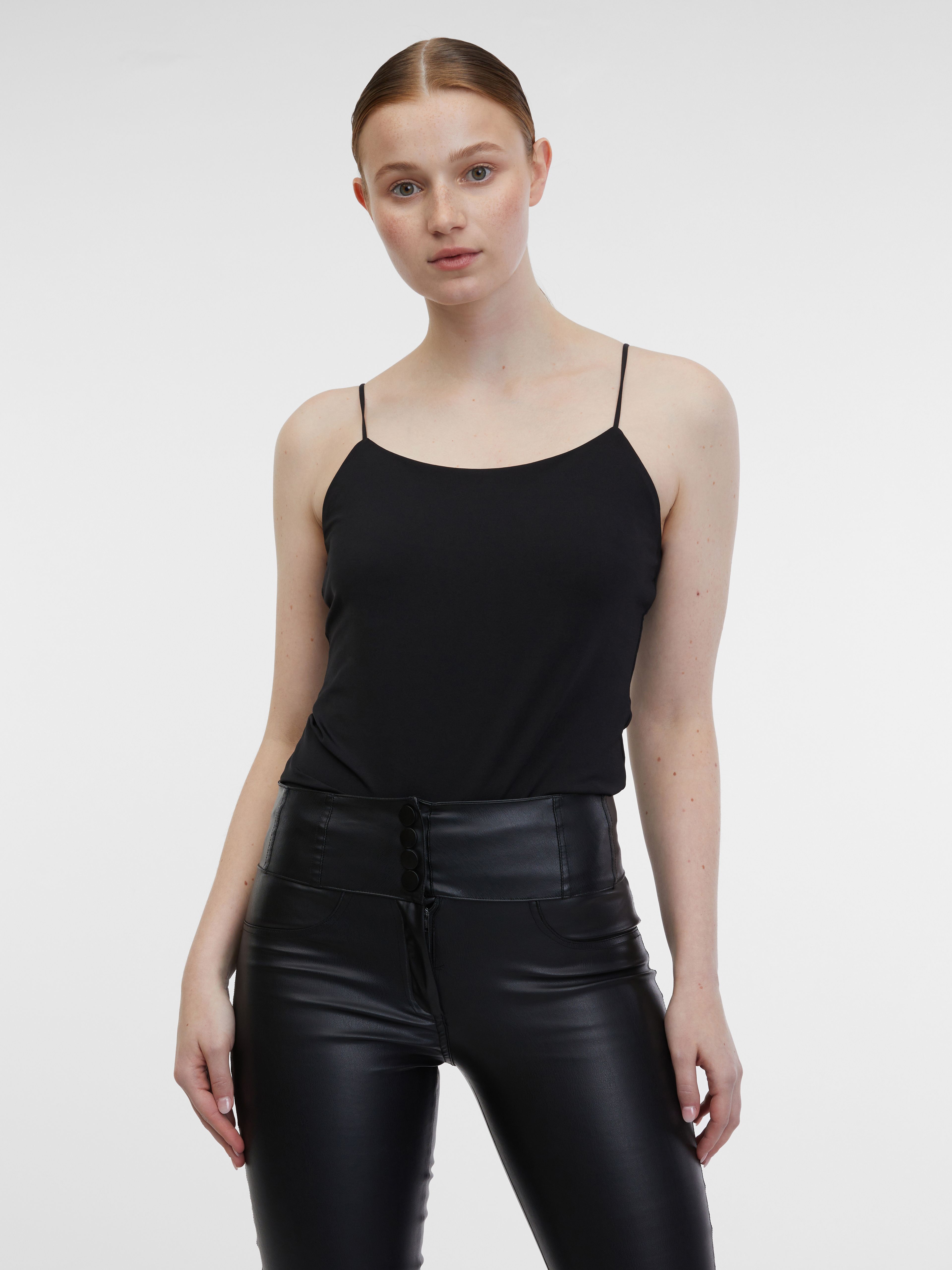 Schwarze Damen Kunstlederhose ORSAY