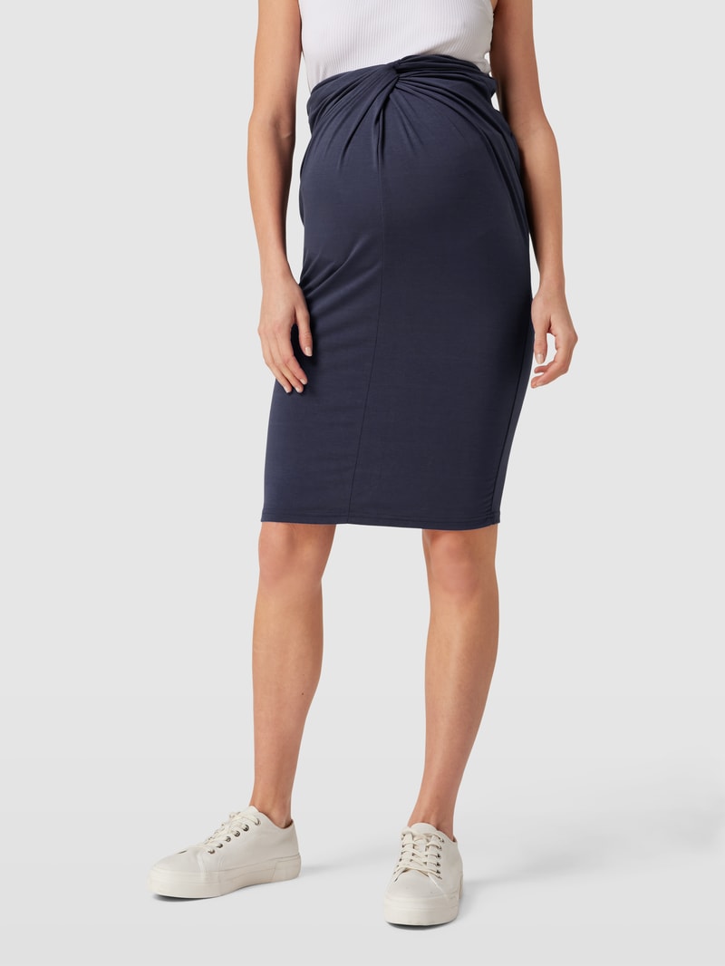Umstands-Midirock mit Knoten-Detail Modell 'MLMACY' in marineblau