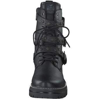 Mustang Schnür Boots in schwarz