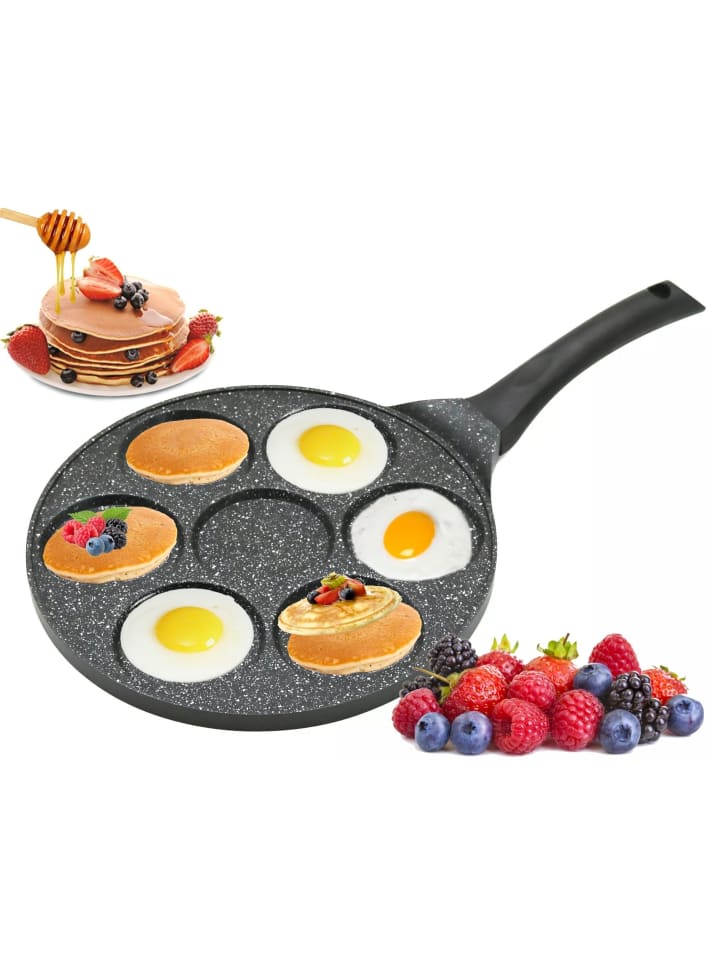 Cheffinger Pfannkuchen 7-Fächer Crepe Pfanne Ø26cm in Schwarz günstig kaufen onesize