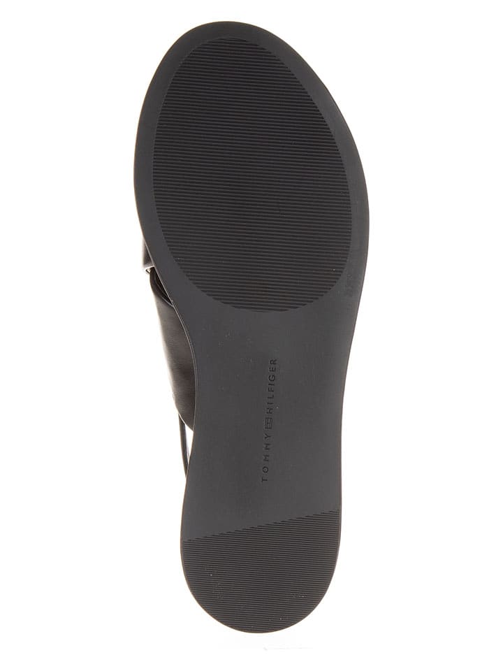 Tommy Hilfiger Shoes Leer-Sandaletten in Schwarz günstig kaufen