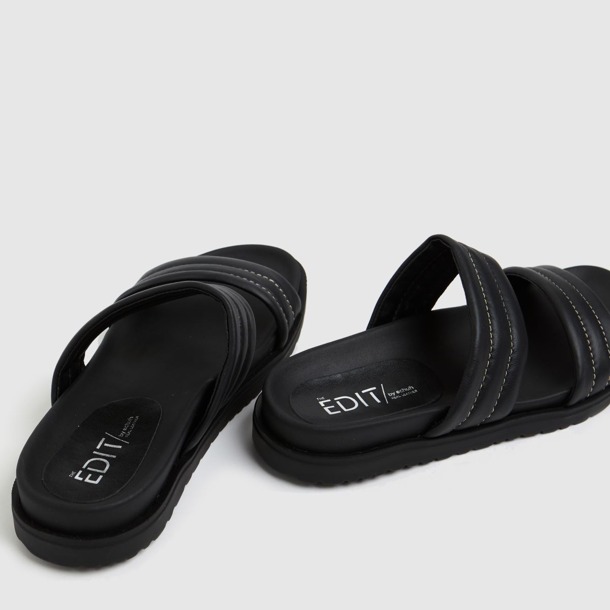 Schuh The Edit – Phoebe – Svarta lädersandaler