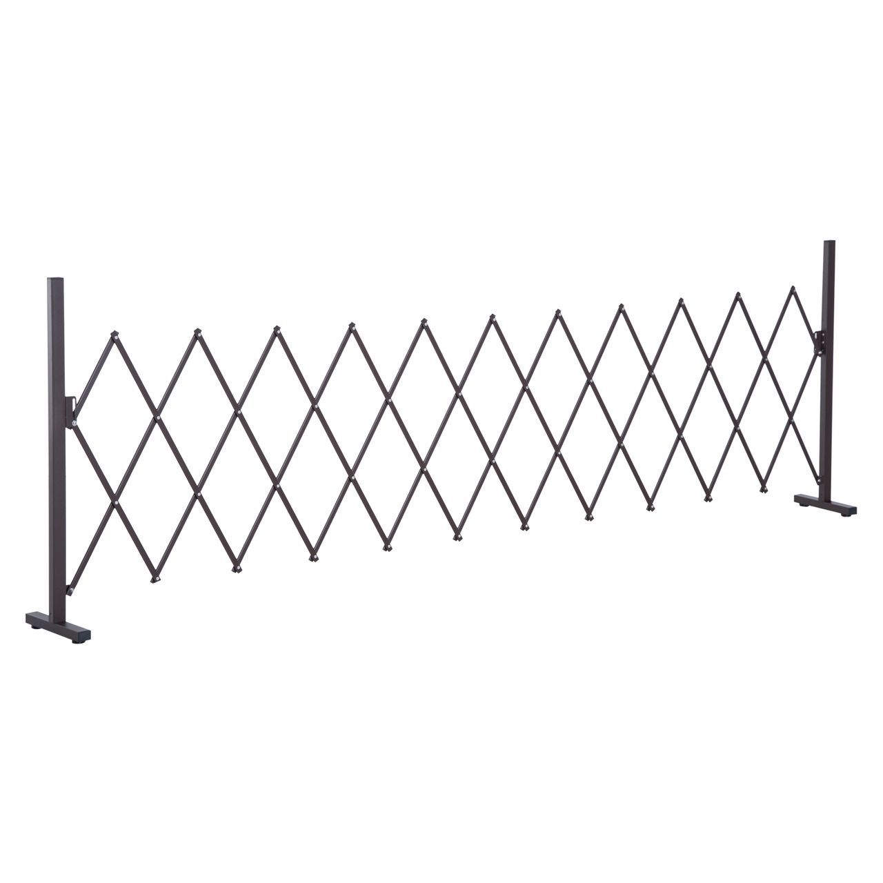 Outsunny Scherengitter Absperrgitter ausziehbar 35-300cm Garten Alu Braun