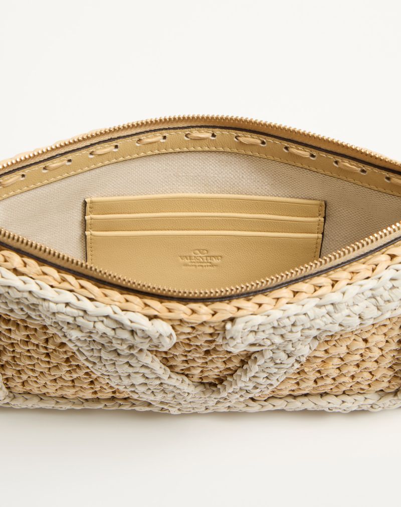 Valentino Garavani Viva Superstar Synthetic Raffia Clutch