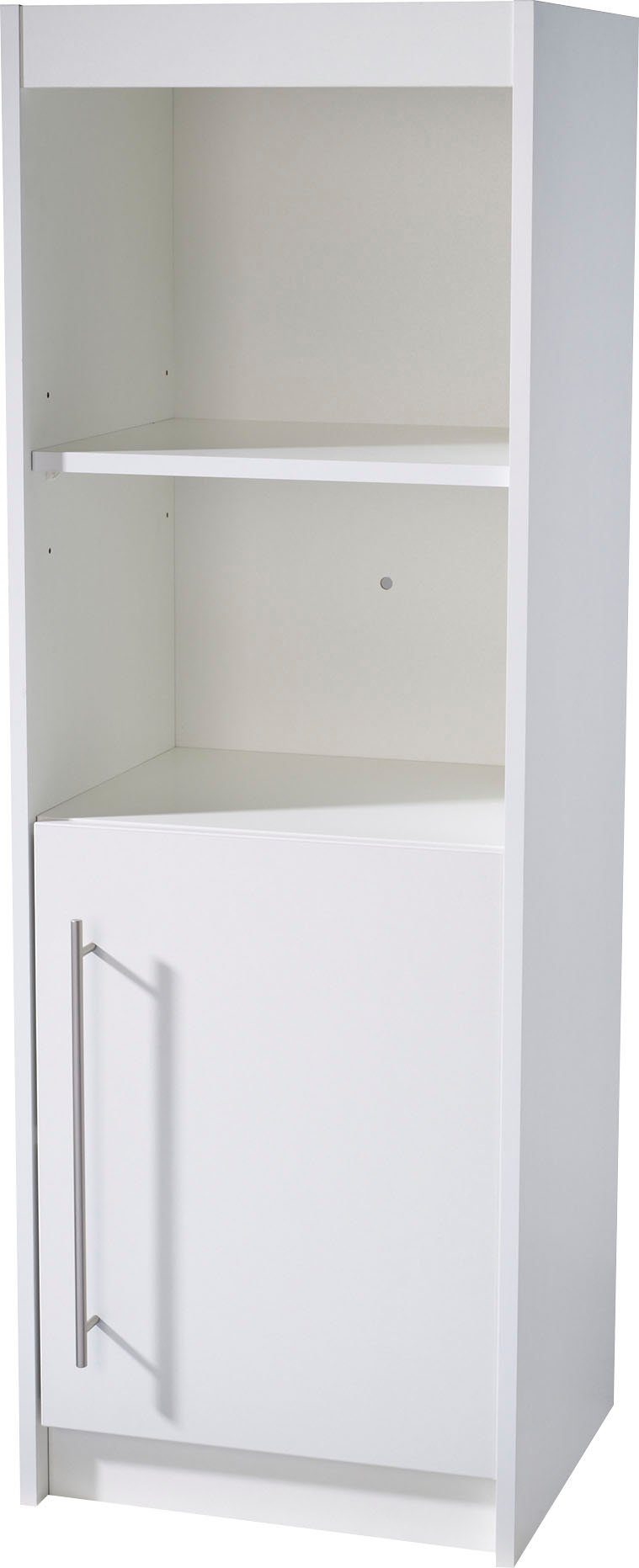 roba® Standregal Regal Maren 125 cm hoch - Weiß, modernes Bücher- oder Dekoregal, 2 offene Fächer, 1 Tür mit 2 Fächern