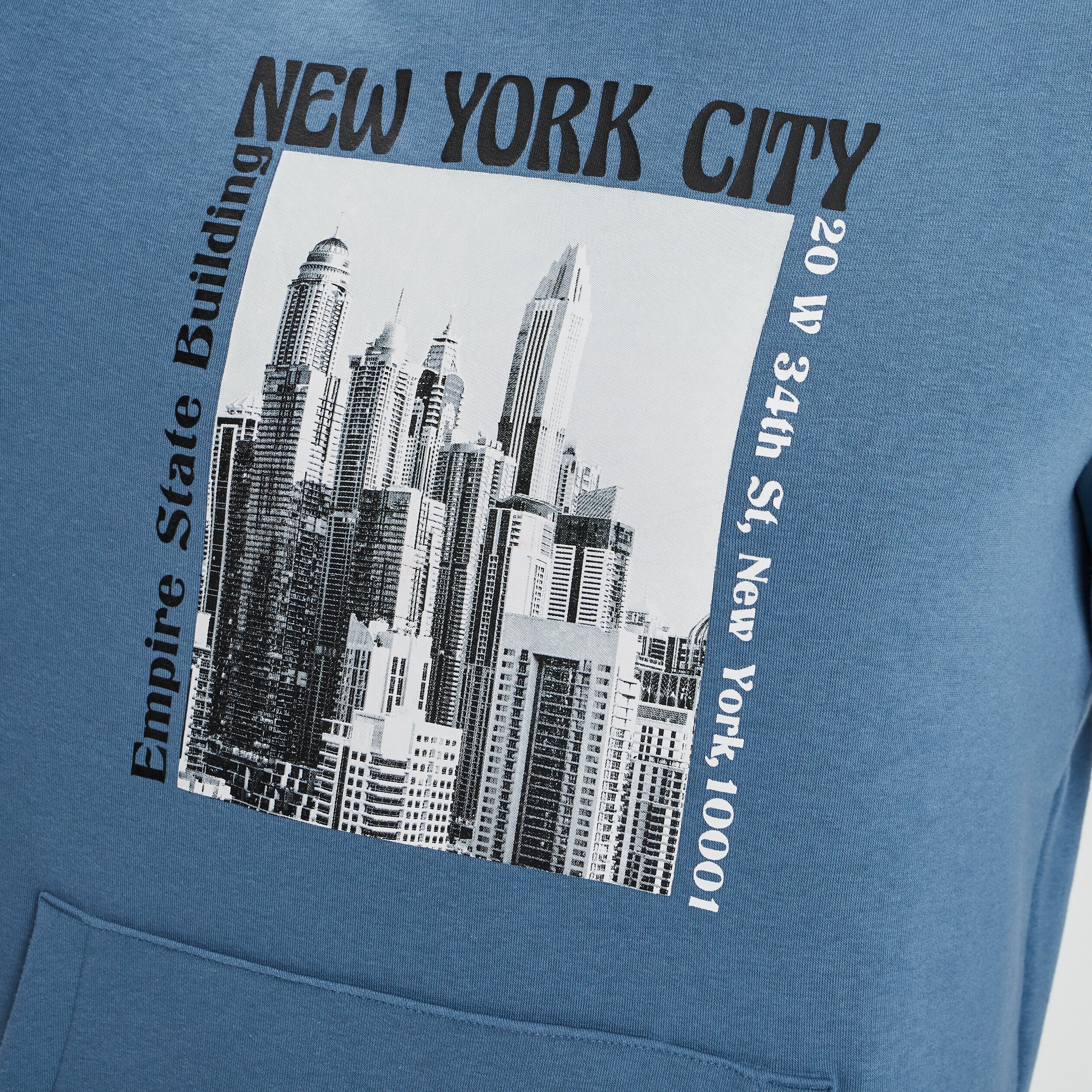 Sweat à capuche hoodie bleu gris homme | La Halle
