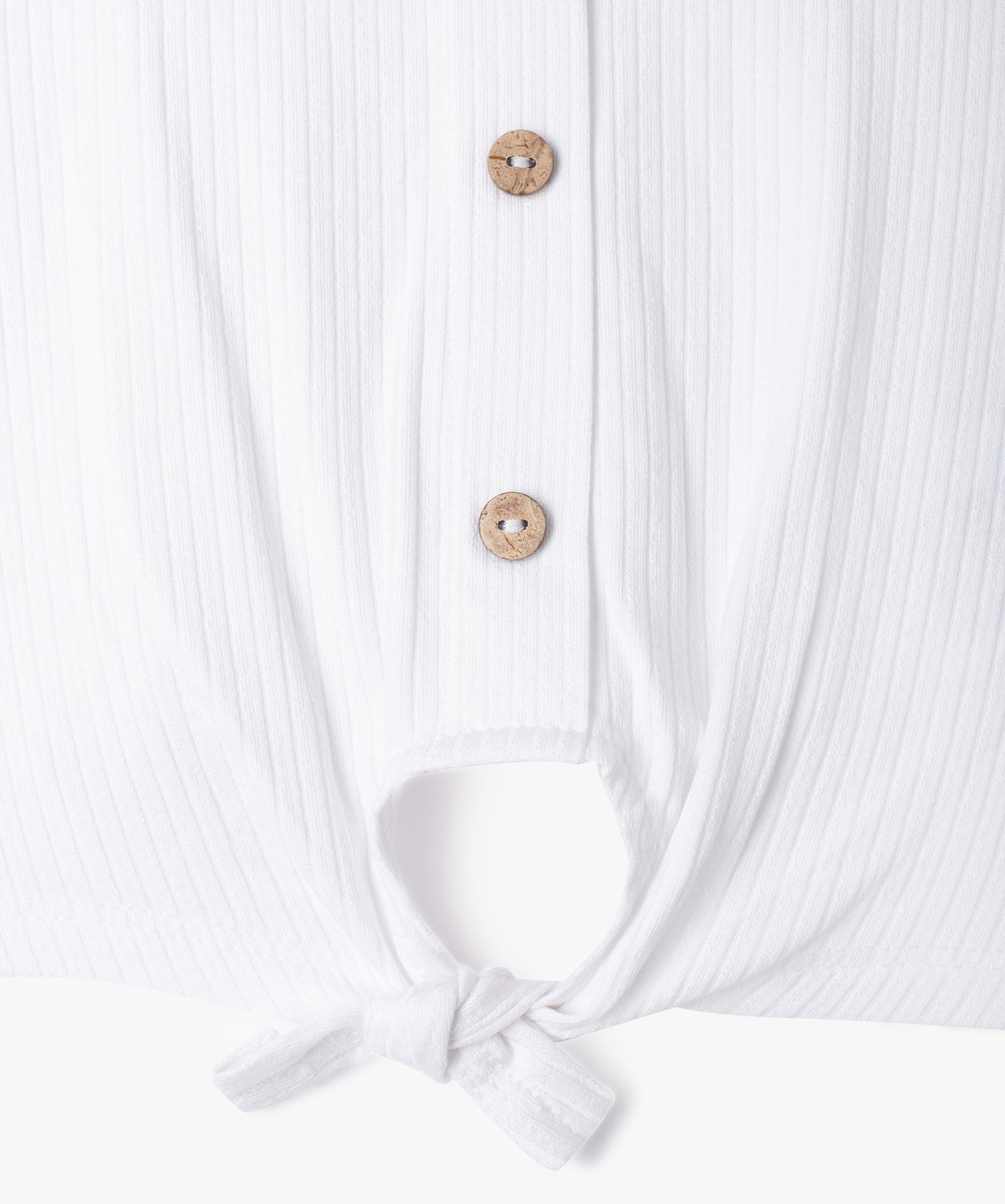 Tee-shirt à manches courtes avec boutons fantaisie et bas n... ecru | GEMO