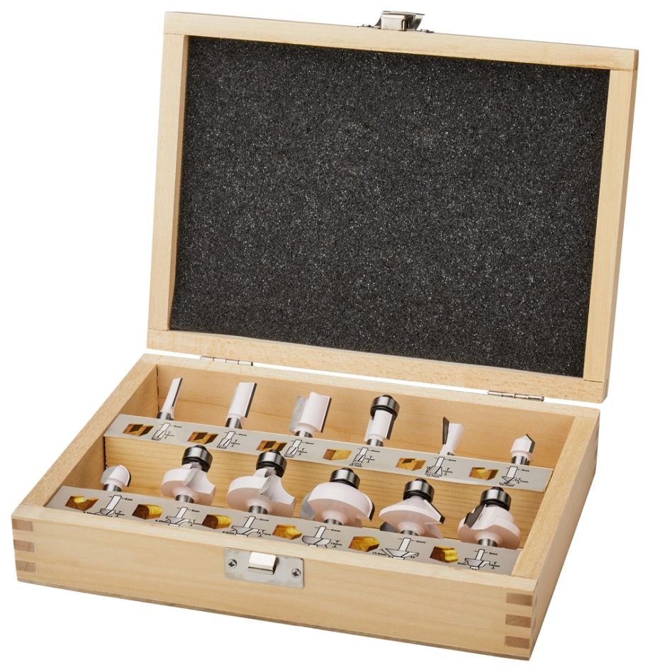 Accessoires Makita D-53556 Coffret de fraisage 8 mm, 12 pièces