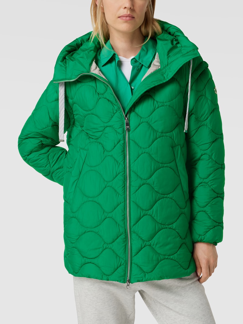 Steppjacke mit Strukturmuster in smaragdgrün