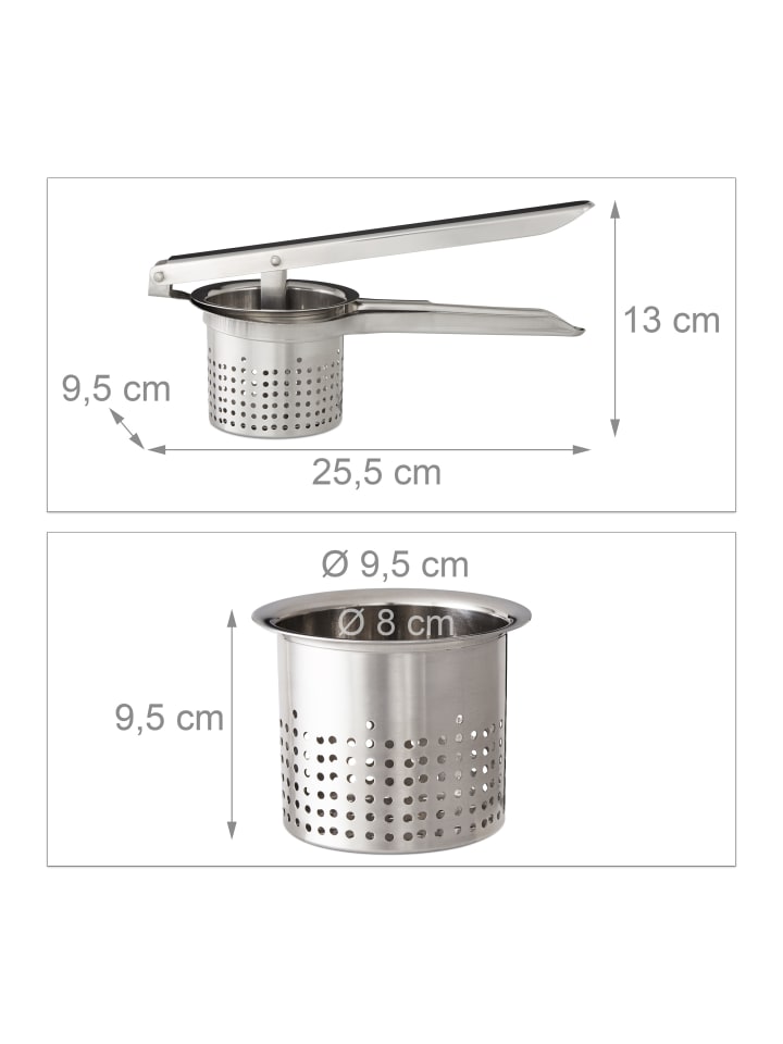 relaxdays Kartoffelpresse in Silber günstig kaufen onesize
