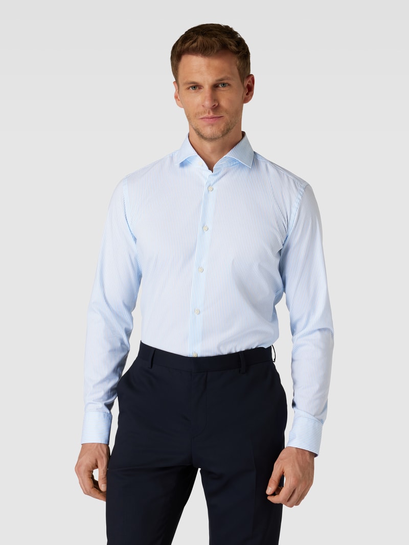 Slim Fit Business-Hemd Modell 'Hank' in bleu