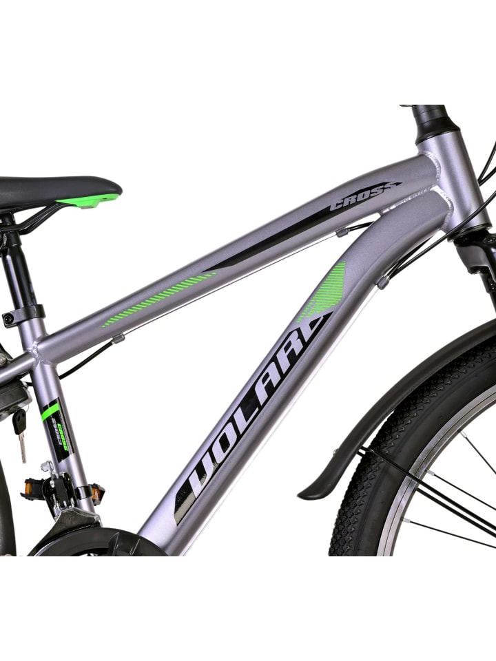 Volare Kinderfahrrad Cross für Jungen 24 Zoll Kinderrad in Grau, 18 Gänge 8 Jahre günstig kaufen onesize
