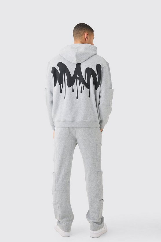Oversize Man Trainingsanzug mit Taschen und Kapuze
