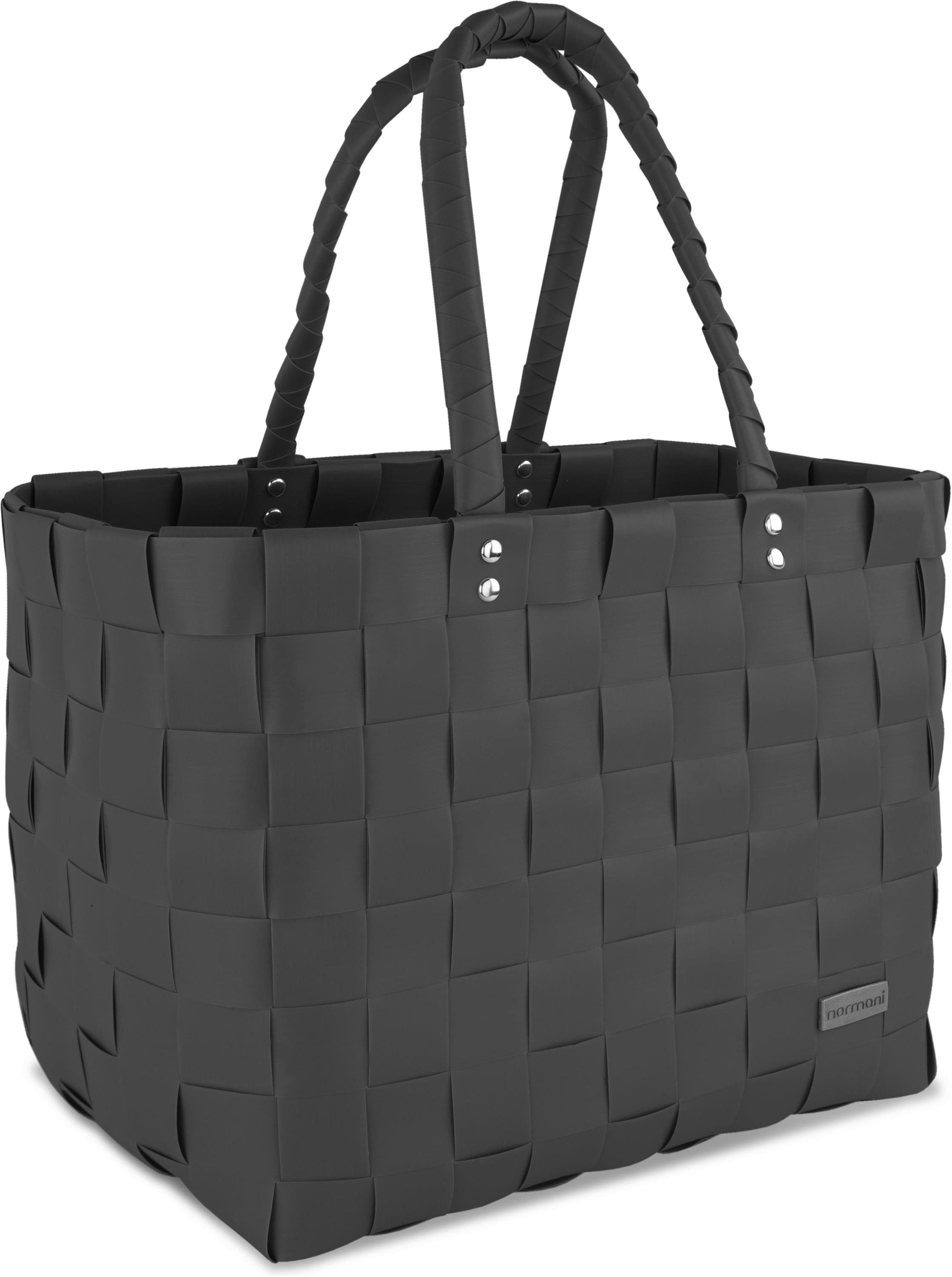 normani Einkaufskorb Einkaufskorb Einkaufstasche aus Kunststoff, 20 l, Flechtkorb aus pflegeleichtem Material