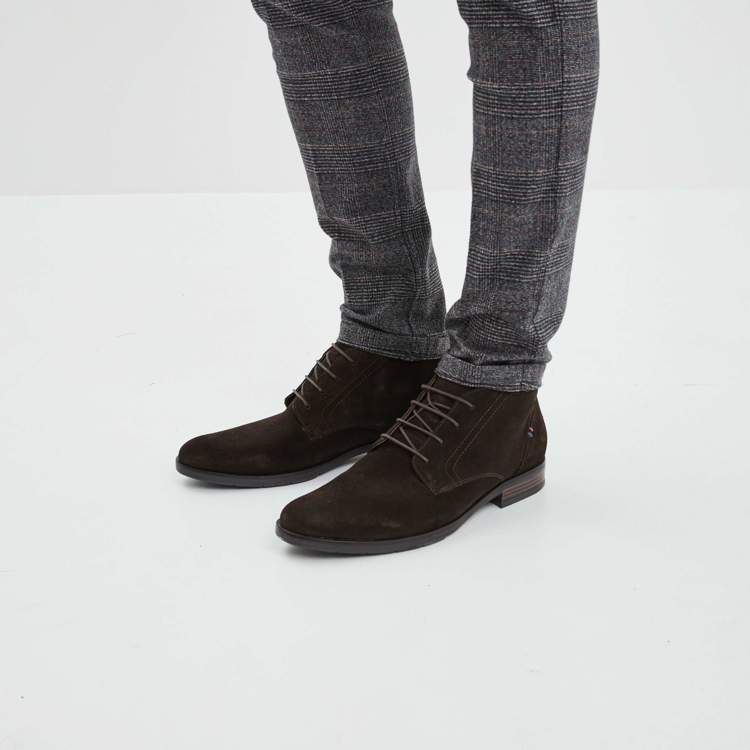 Bottines à lacets en cuir Brouy marron homme | La Halle