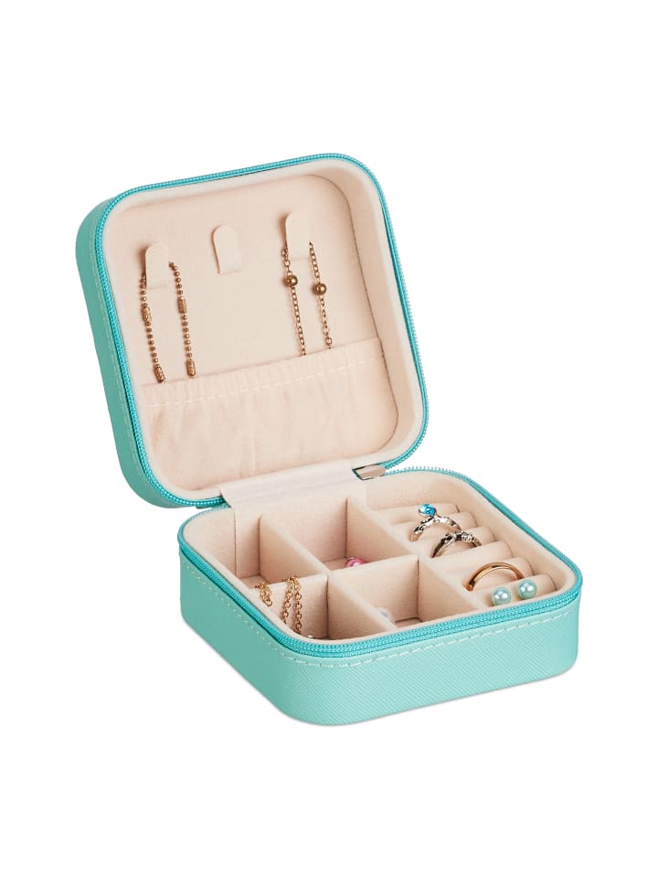 relaxdays Schmuckkästchen in Türkis - (B)10 x (H)5 x (T)10 cm günstig kaufen onesize