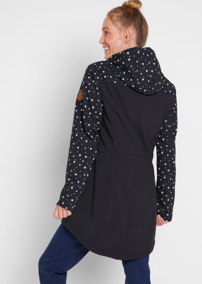 Funktions-Softshell-Parka mit Teddyfleece