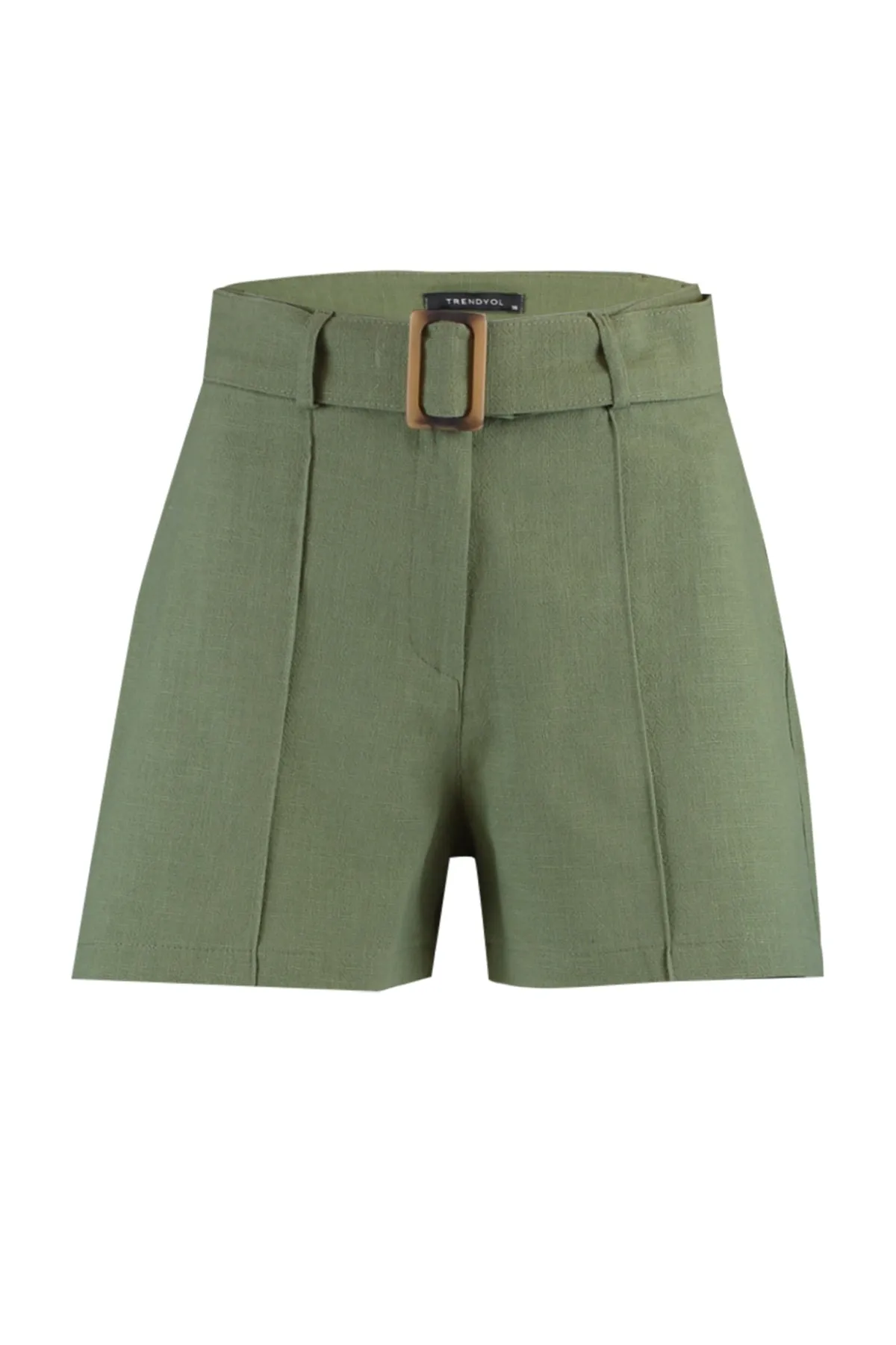 Trendyol Collection  Khakifarbene gewebte Shorts mit Gürteldetail TWOSS19IE0062