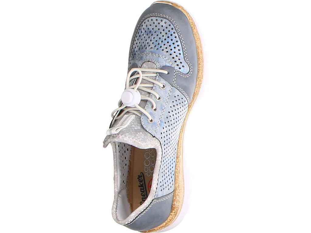 RIEKER Komfort Schnürer blau FSK Damen Halbschuhe