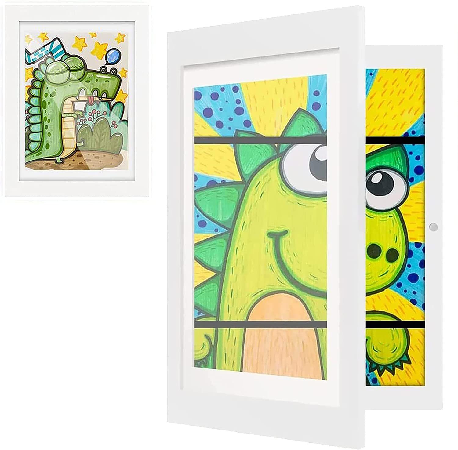 Blusmart Bilderrahmen Kinder Kunst Bilderrahmen Kunstrahmen A4 Frontöffnung, (Kinderzeichnungen Kunstfotorahmen), Wechselrahmen für Kinderbilder, Für Kinder zum Basteln, Aufhängen und Aufbewahren von Kunstwerken
