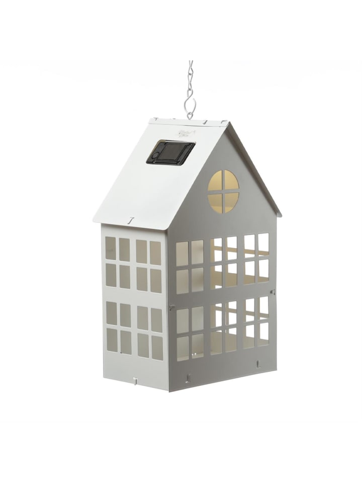 MARELIDA LED Solar Haus Lichthaus DIY Deko Laterne Metall H: 28cm Lichtsensor in weiß günstig kaufen onesize