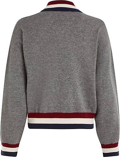 TOMMY HILFIGER Damen Strickpullover WOOL CASHMERE MOCK-NK SWT Relaxed Fit
