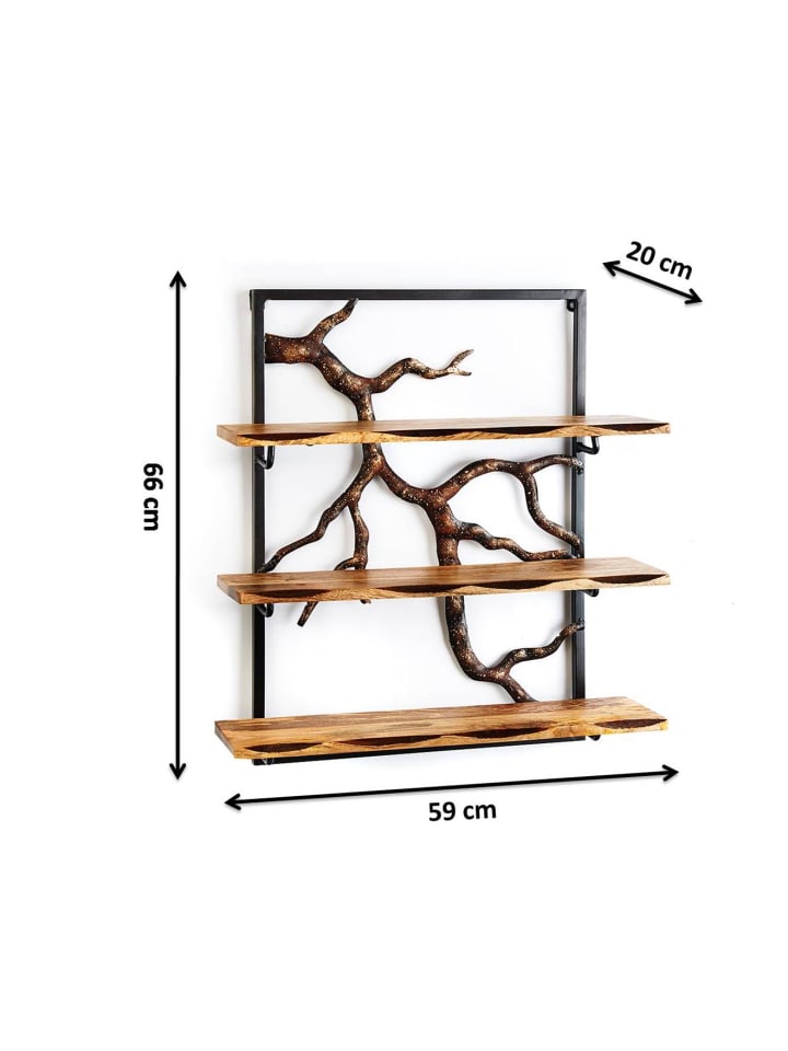 kobolo Wandregal TWIGSHELF3 in Braun günstig kaufen onesize