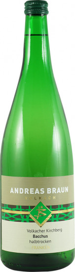 2022 Volkacher Kirchberg Bacchus halbtrocken 1,0 L - Weingut Andreas Braun