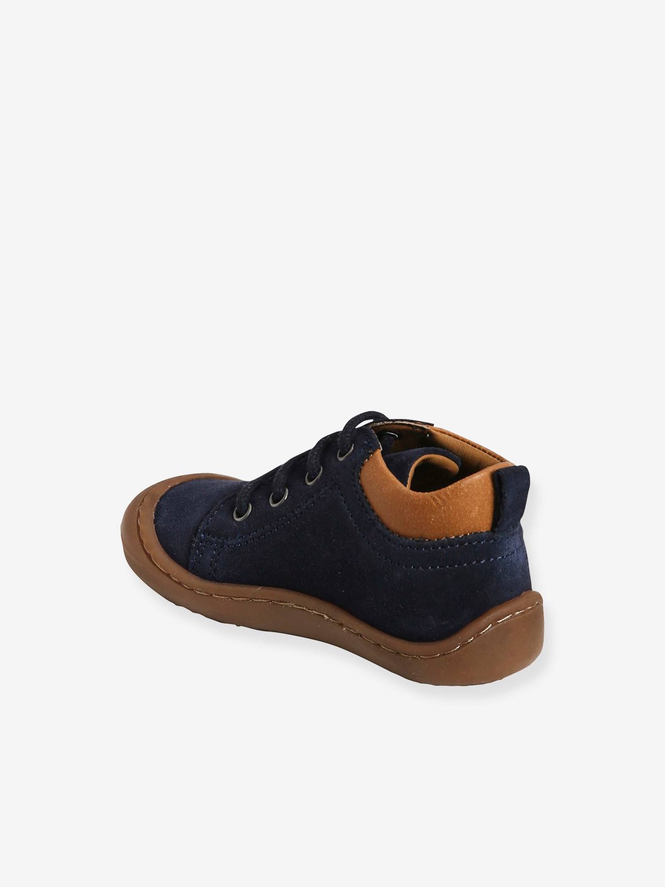 Vertbaudet Weiche Baby Krabbelschuhe mit Schnürung - marine