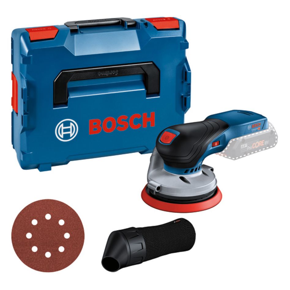Ponceuse orbitale professionnelle Bosch Blue 0601372200 GEX 18V-125 mm, 18 V, sans batterie, en boîte L-Boxx
