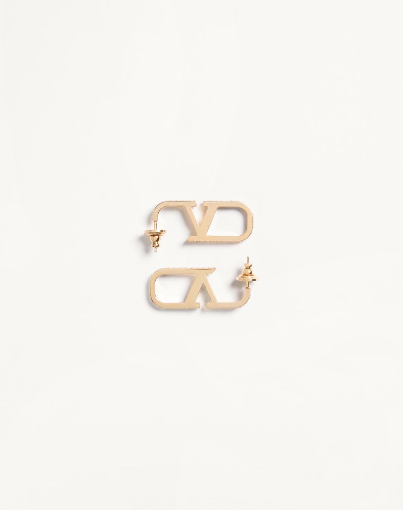 Brincos com a assinatura VLogo em metal e cristais Swarovski®