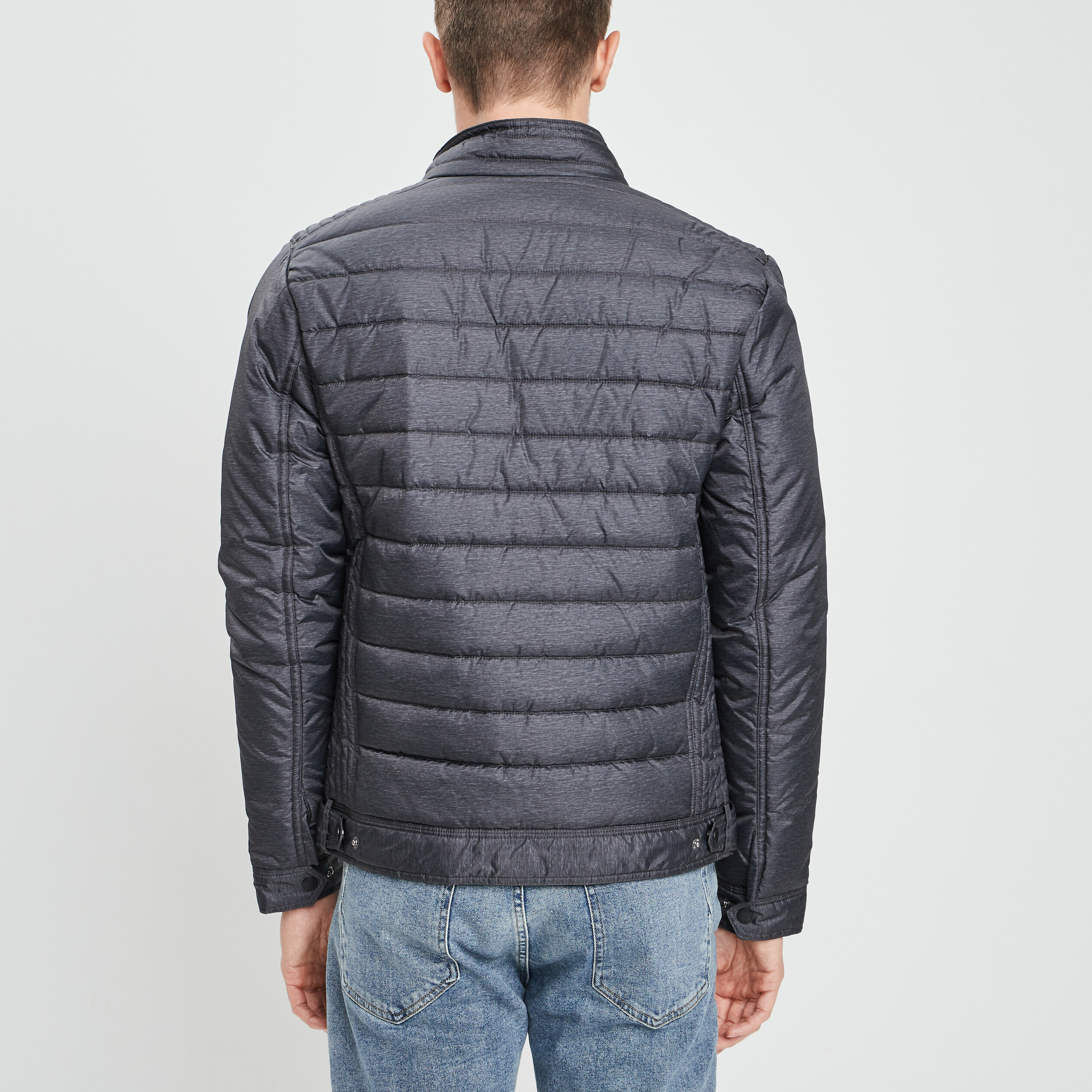 Blouson droite zippée gris homme | La Halle