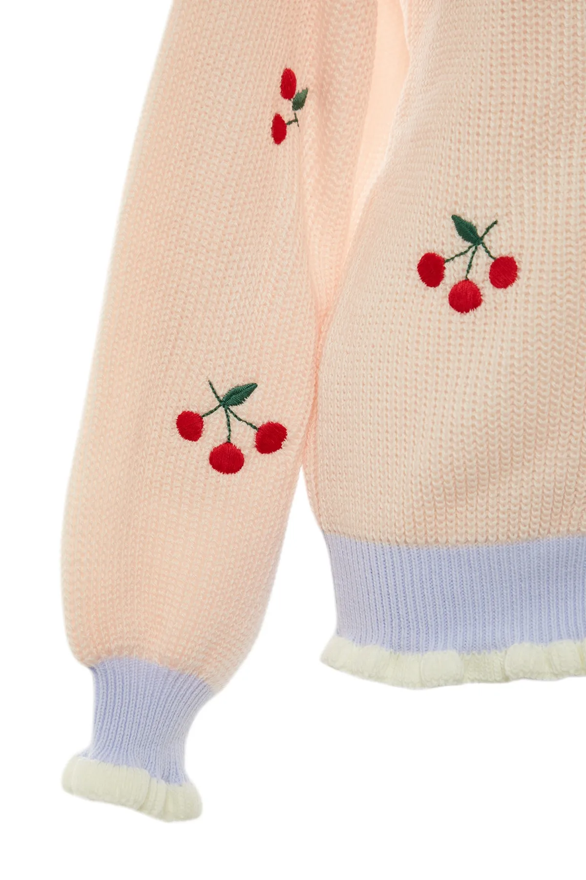 Trendyol Collection  Puderfarbene bestickte Strickjacke TWOAW21HI0628
