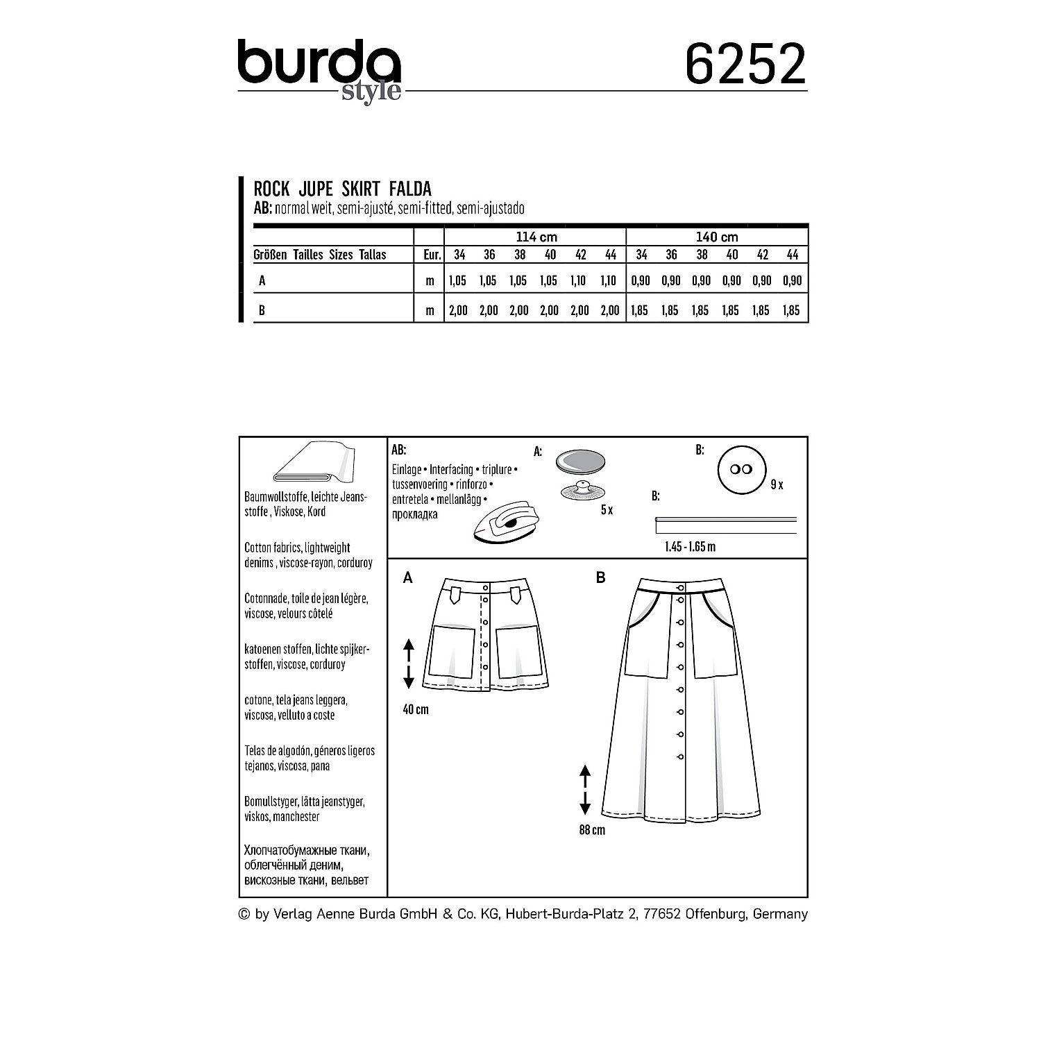 burda Schnitt 6252 
