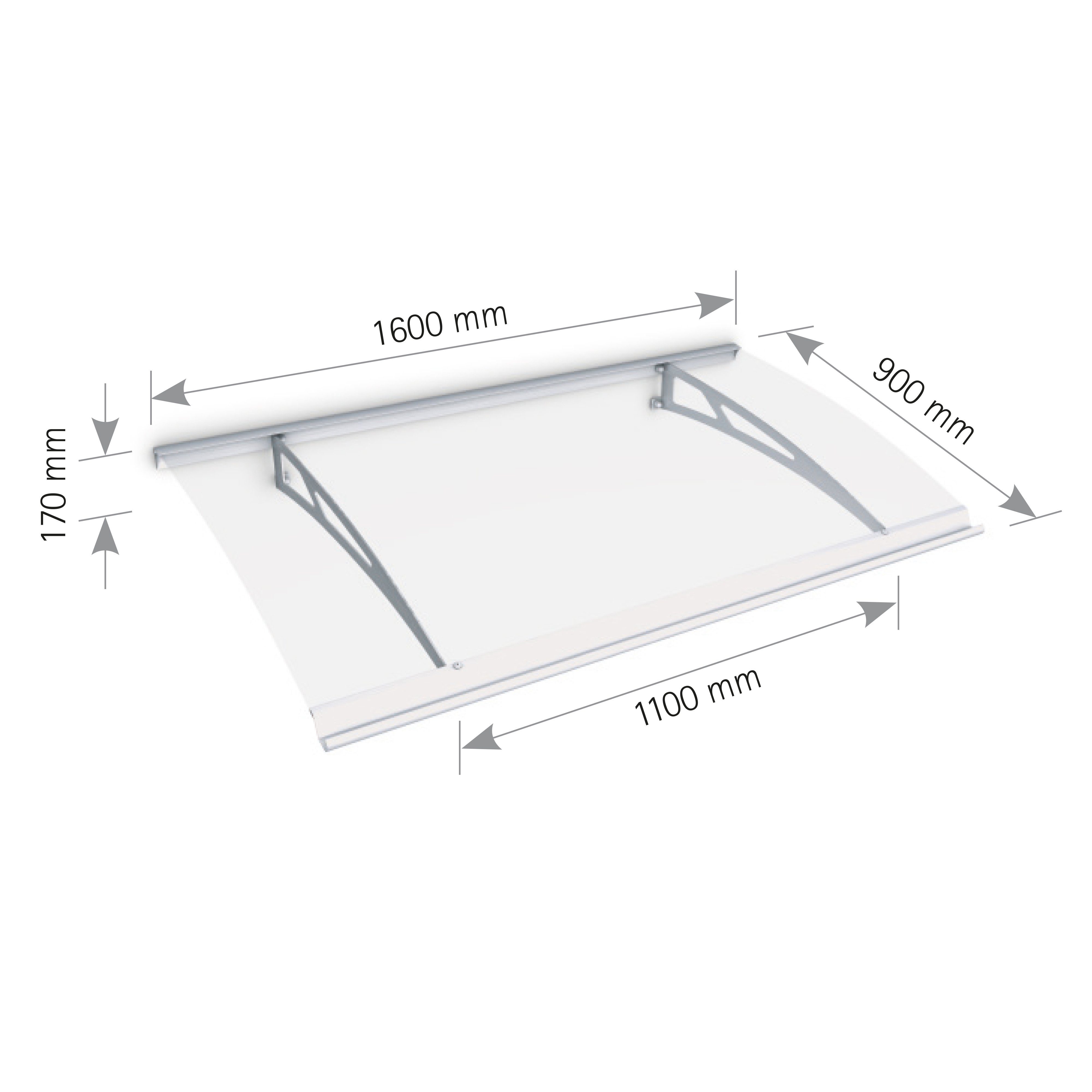 Schulte Vordach Pultvordach Style Plus Classic, mit Alu-Regenrinne