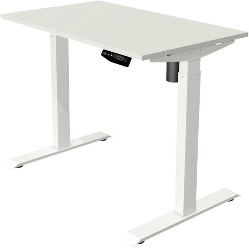 Kerkmann Move 1 Rechteckig Elektronisch Höhenverstellbarer Sitz-Stehschreibtisch Melamin, Stahl Weiß 1000 x 600 x 1230 mm