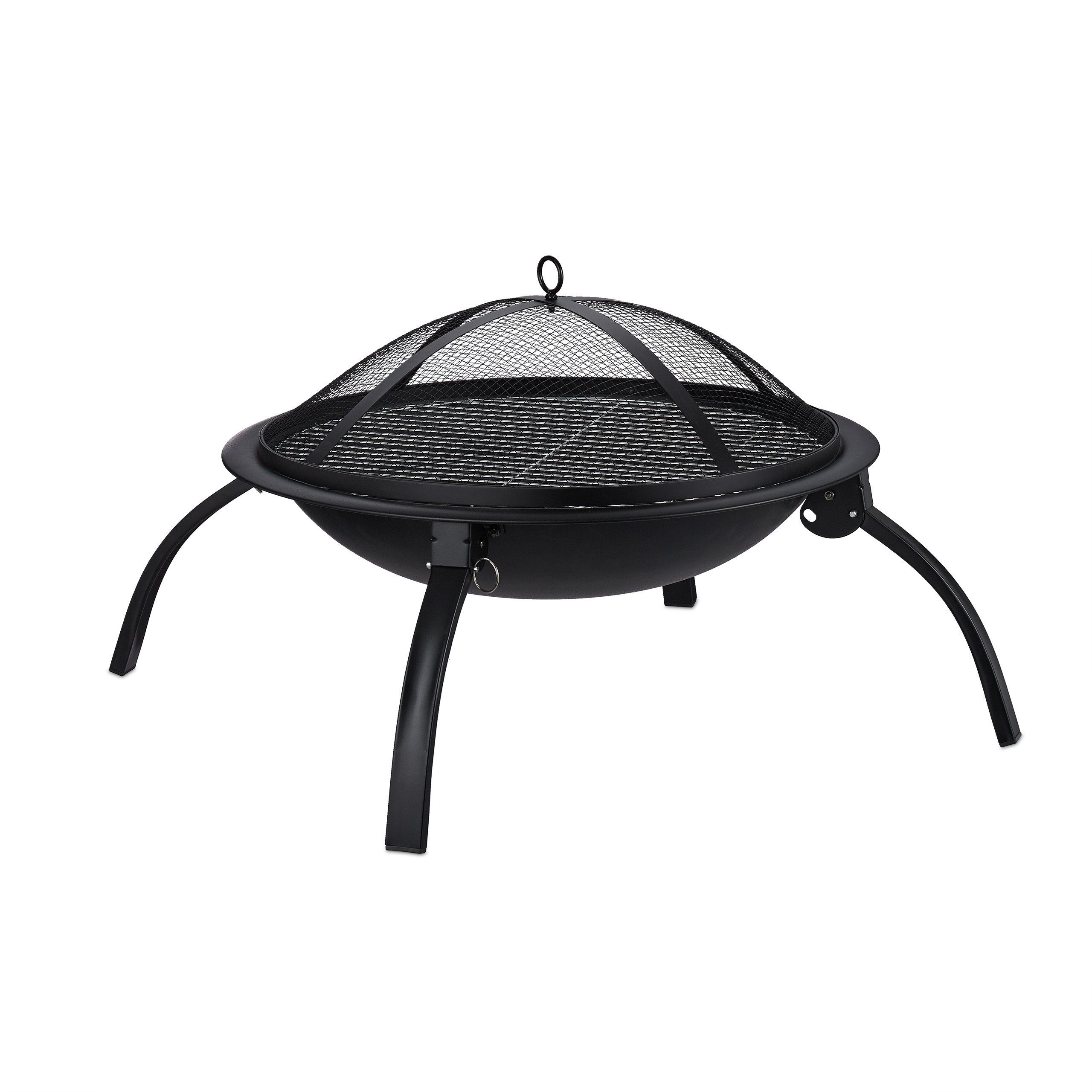 relaxdays Feuerschale XL Feuerschale mit Grillzubehör, ohne Tragetasche